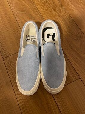 Converse One Star Slip-On Sneakers in Light Blue Suede